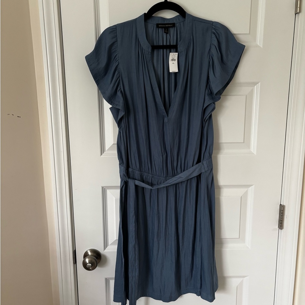 Banana Republic Slate Blue Midi Dress